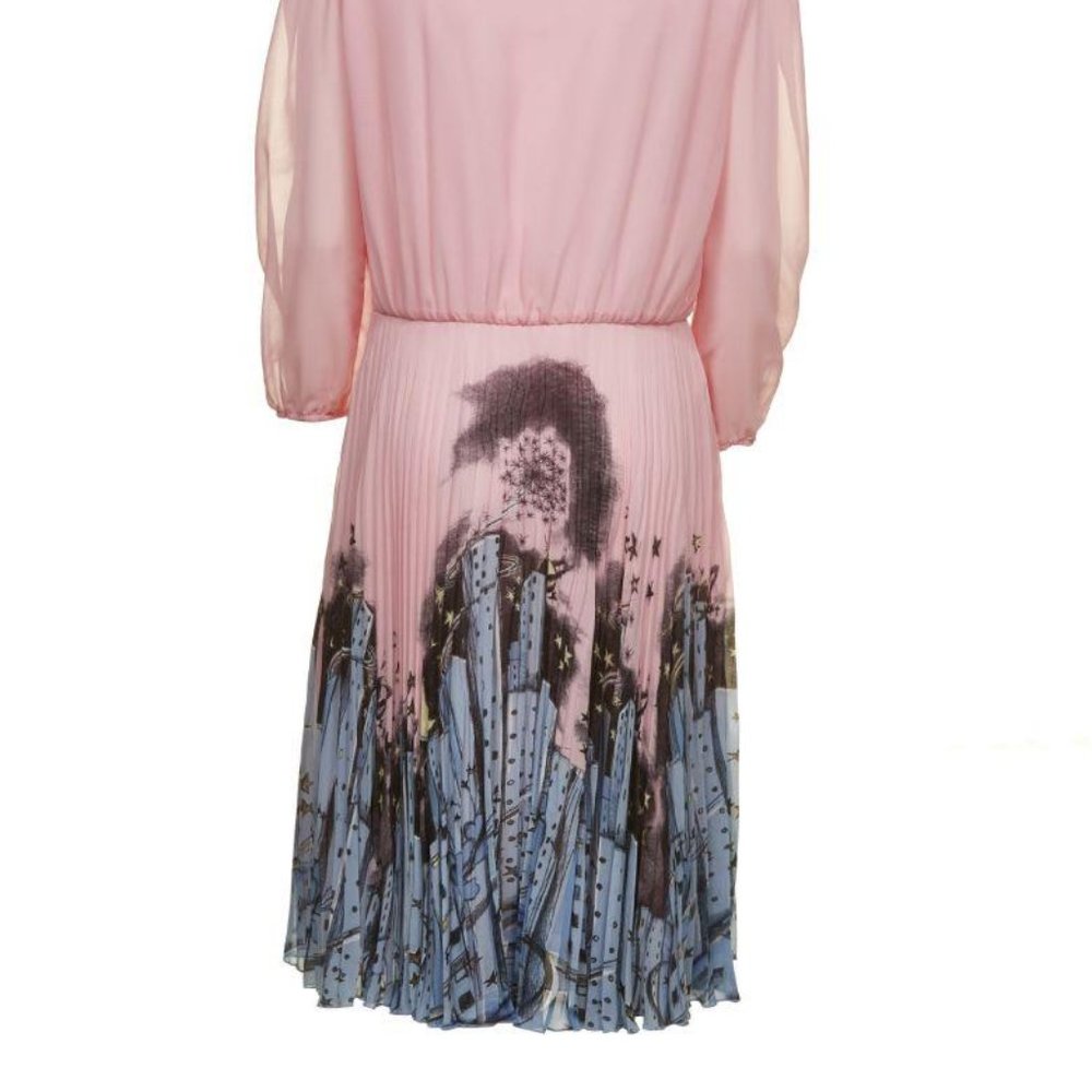 Authentic Pleated Midi Dress In Rosa Multicolor 46 - Picture 3 of 3